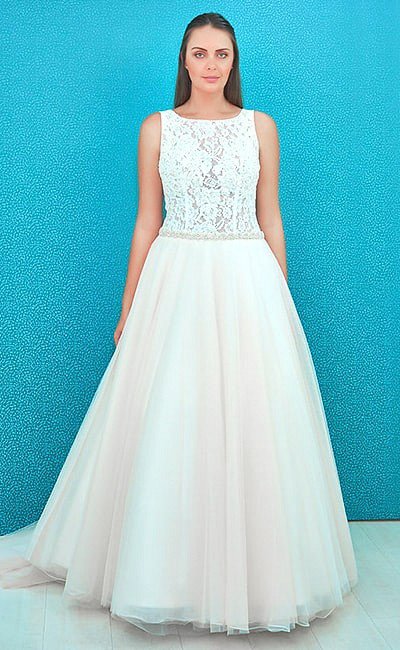 Vestido de novia en corte princesa