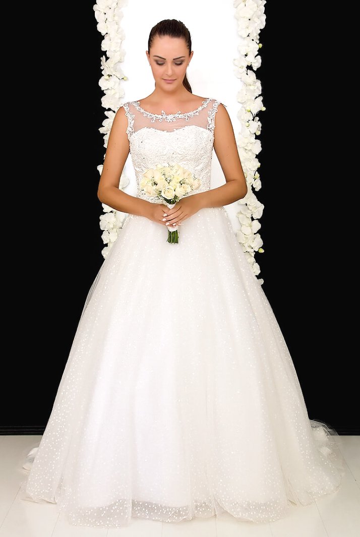 Vestido de Novia CAMILA - Elena Reynoso Vestido de Novia con aplicaciones de encaje
