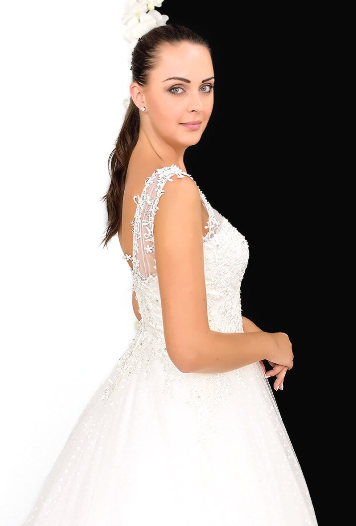 Vestido de Novia CAMILA - Elena Reynoso Vestido de Novia escote redondo y la espalda en V